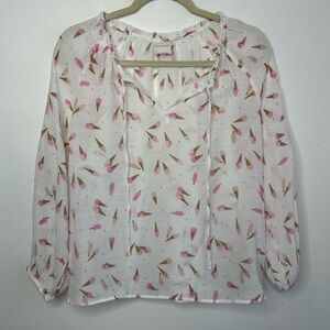 Zac & Rachel Ice Cream Cones Shirt Size Small S Lightweight White